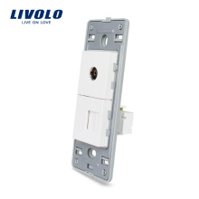 Livolo EE. UU. 110 V 220 V Teléfono Conector RJ11 y toma de pared Toma de corriente VL-C5-1TV-11